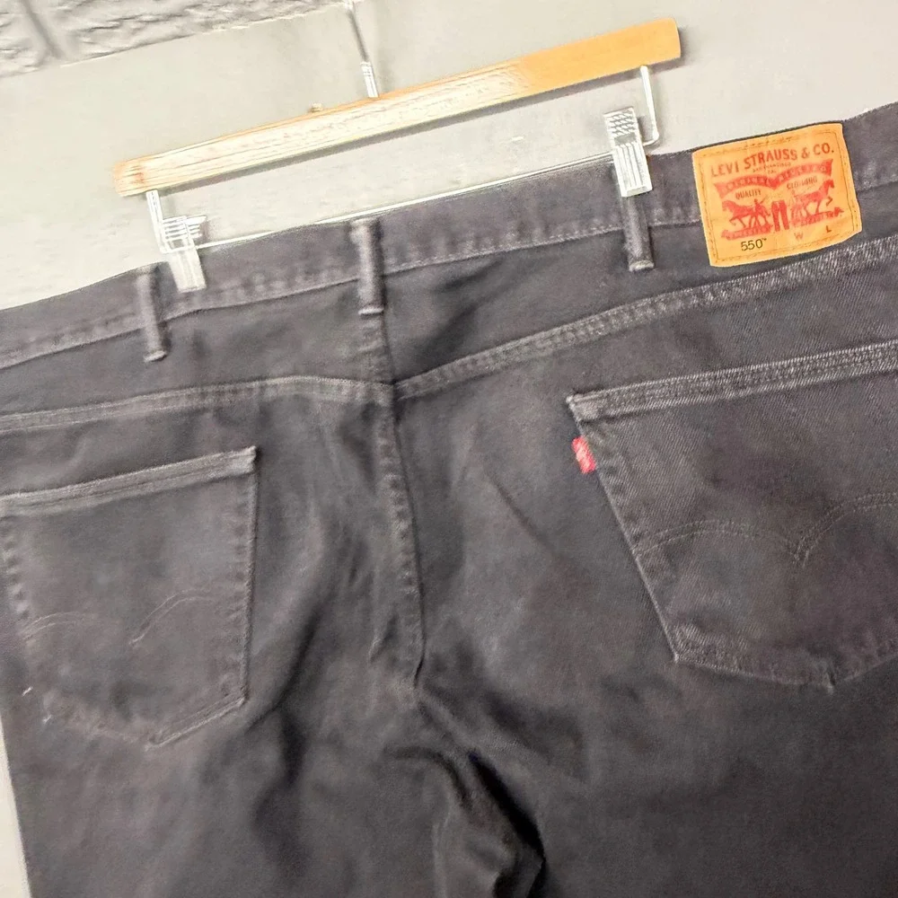 Levis 550‎ Mens Relaxed Fit Tapered Leg Black Denim Jeans 48x32 00550-0260